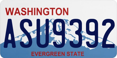 WA license plate ASU9392