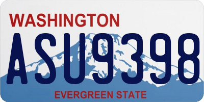 WA license plate ASU9398