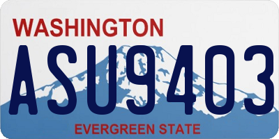 WA license plate ASU9403