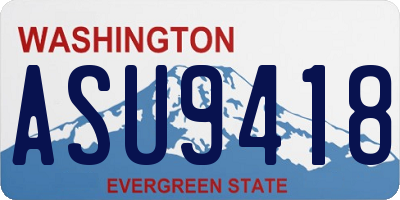 WA license plate ASU9418