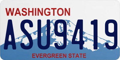 WA license plate ASU9419