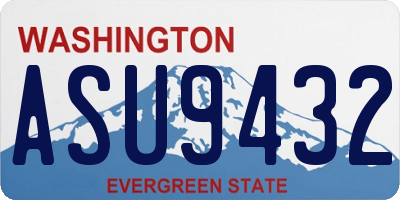WA license plate ASU9432