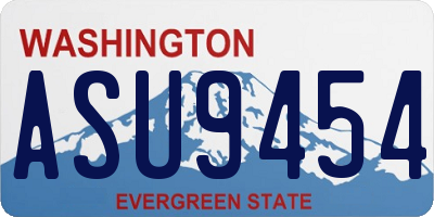 WA license plate ASU9454