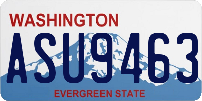 WA license plate ASU9463