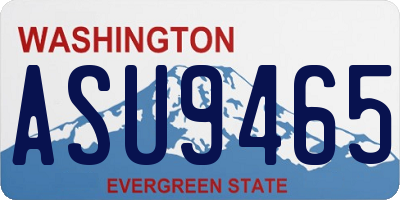 WA license plate ASU9465