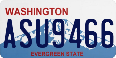 WA license plate ASU9466