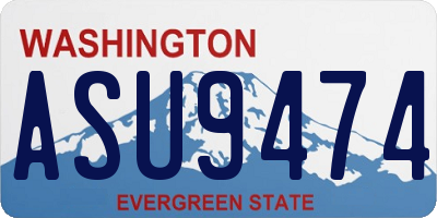 WA license plate ASU9474