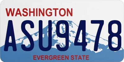 WA license plate ASU9478