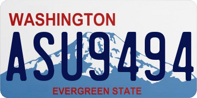 WA license plate ASU9494