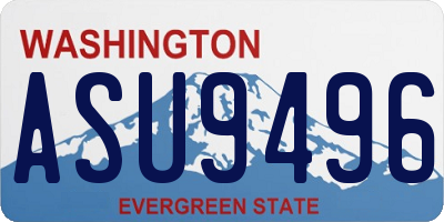 WA license plate ASU9496