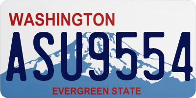 WA license plate ASU9554