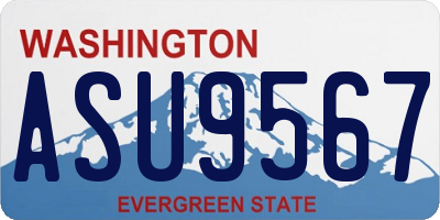 WA license plate ASU9567