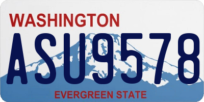 WA license plate ASU9578