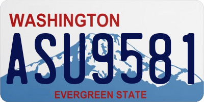 WA license plate ASU9581
