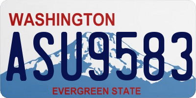 WA license plate ASU9583