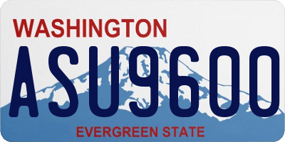 WA license plate ASU9600