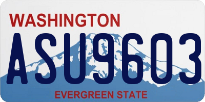 WA license plate ASU9603