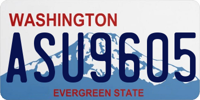 WA license plate ASU9605