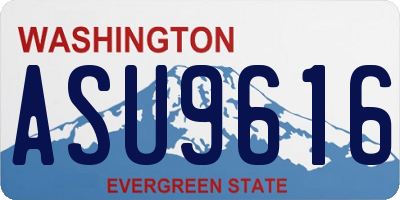 WA license plate ASU9616