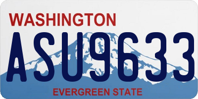 WA license plate ASU9633