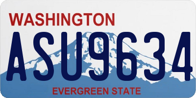 WA license plate ASU9634