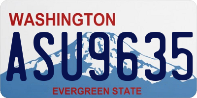 WA license plate ASU9635