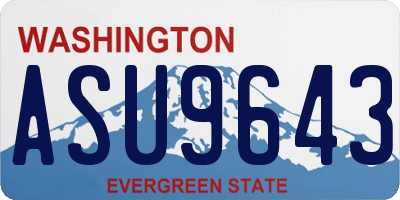 WA license plate ASU9643