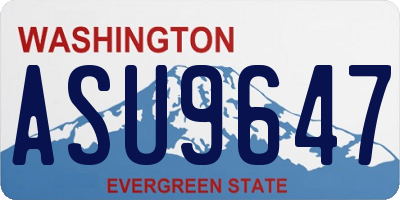 WA license plate ASU9647