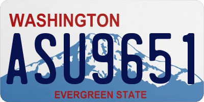WA license plate ASU9651
