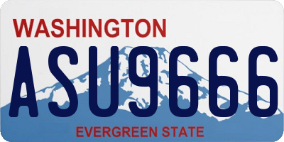 WA license plate ASU9666