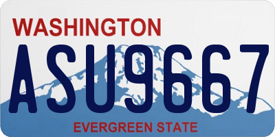 WA license plate ASU9667