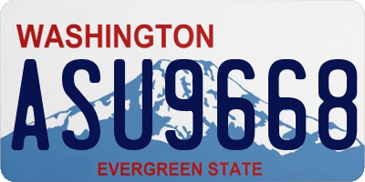 WA license plate ASU9668