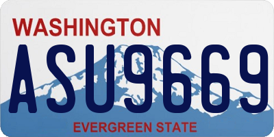 WA license plate ASU9669