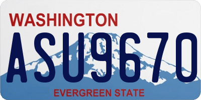 WA license plate ASU9670