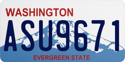 WA license plate ASU9671