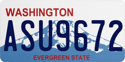 WA license plate ASU9672