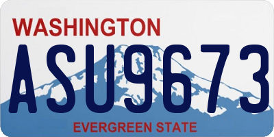 WA license plate ASU9673