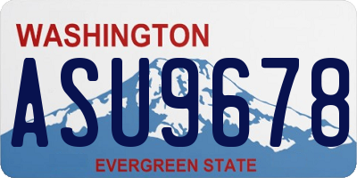WA license plate ASU9678