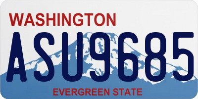 WA license plate ASU9685
