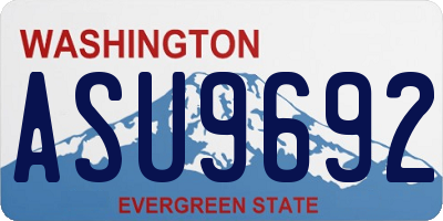 WA license plate ASU9692