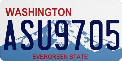 WA license plate ASU9705