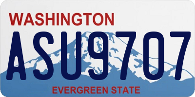 WA license plate ASU9707