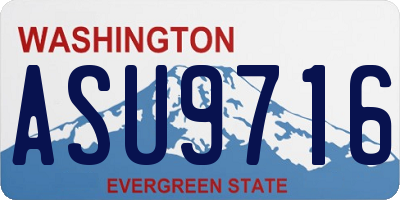 WA license plate ASU9716