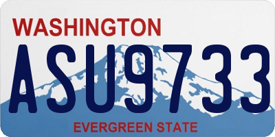 WA license plate ASU9733