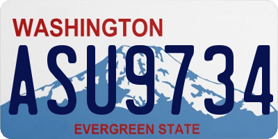WA license plate ASU9734