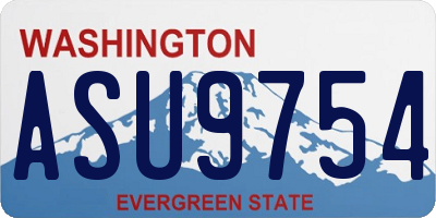 WA license plate ASU9754