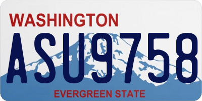 WA license plate ASU9758