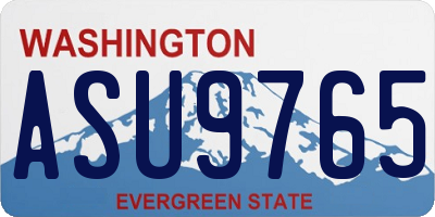 WA license plate ASU9765