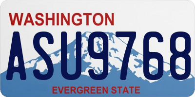WA license plate ASU9768