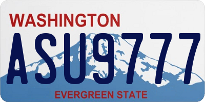 WA license plate ASU9777